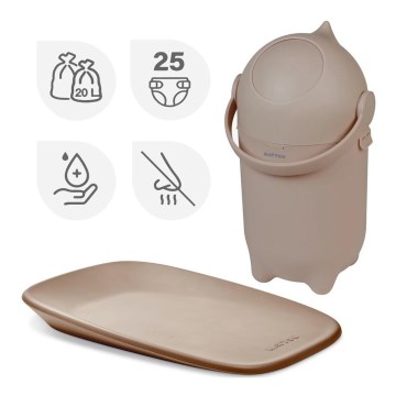 Nattou - Diaper Basket and SOFTY Changing Mat 50x70 cm, Brown