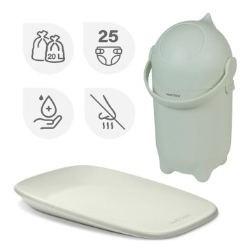Nattou - Nappy bin and changing mat SOFTY 50x70 cm green