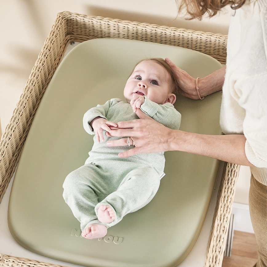 Nattou - Nappy bin and changing mat SOFTY 50x70 cm green