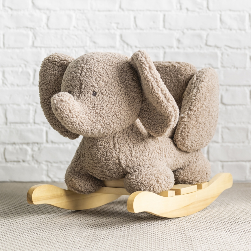 Nattou - Rocking toy TEDDY elephant brown