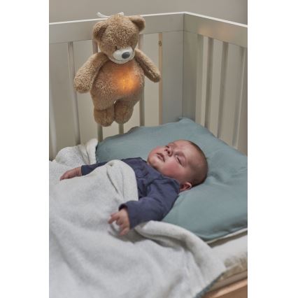 Nattou - Snuggle buddy with a melody and light SLEEPY BEAR 4in1 brown