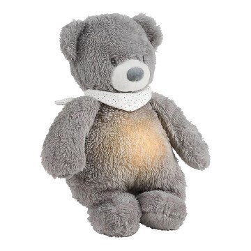 Nattou - Snuggle buddy with a melody and light SLEEPY BEAR 4in1 grey