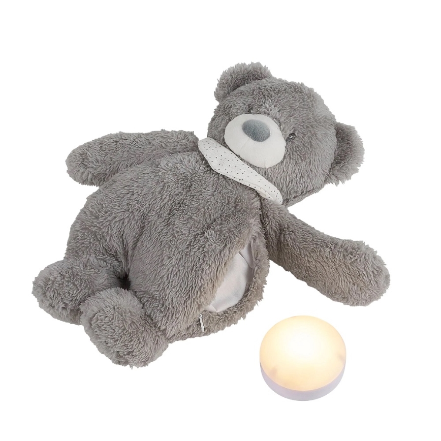 Nattou - Snuggle buddy with a melody and light SLEEPY BEAR 4in1 grey