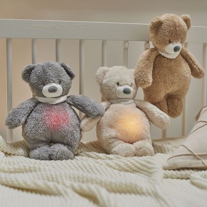 Nattou - Snuggle buddy with a melody and light SLEEPY BUNNY 4in1 brown