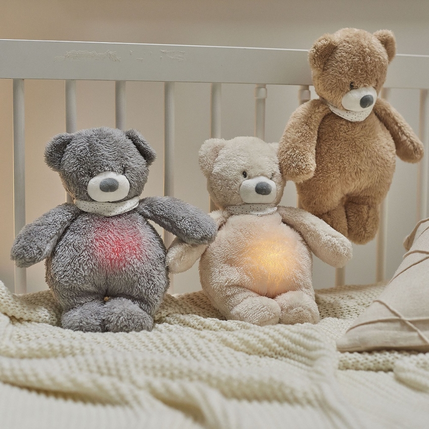 Nattou - Snuggle buddy with a melody and light SLEEPY BUNNY 4in1 brown