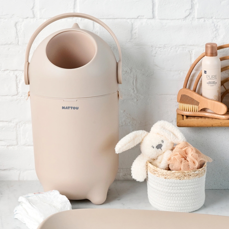 Nattou - SOFTY Diaper Basket and Changing Pad 50x70 cm Beige