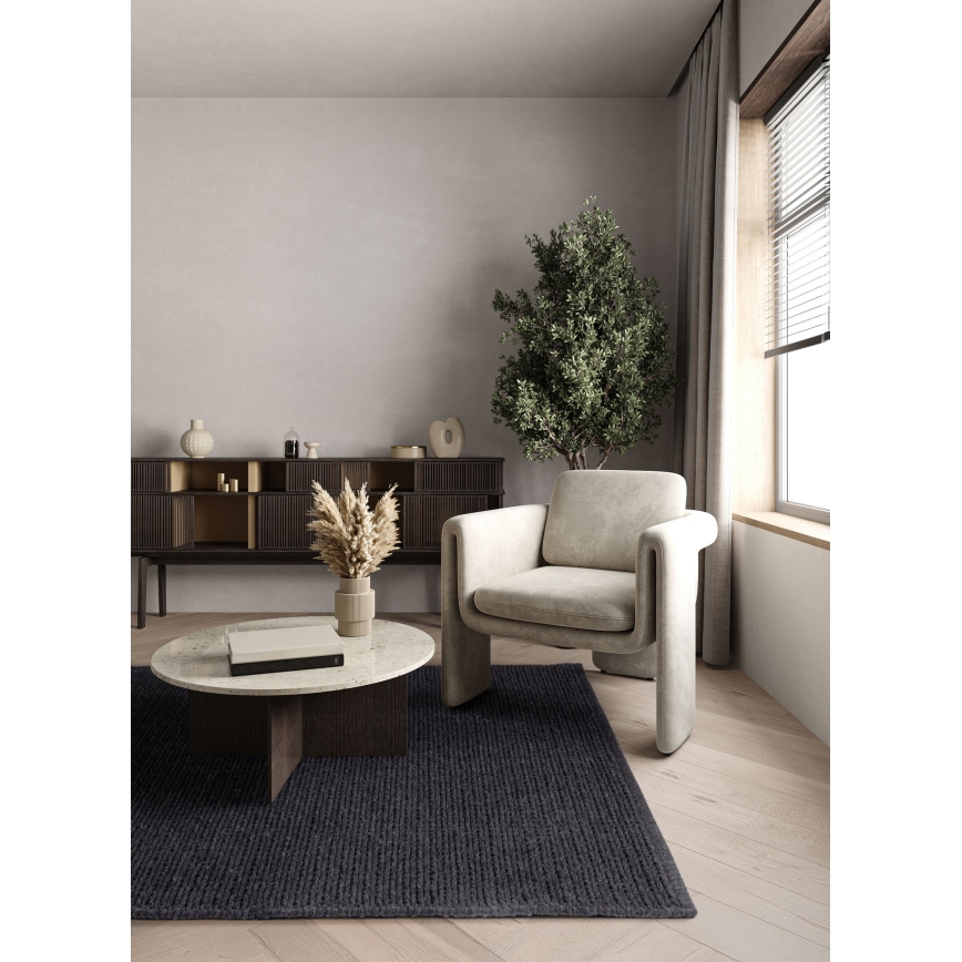 Natural FIR WOOL rug 120x170 cm 2600 g/m2 anthracite