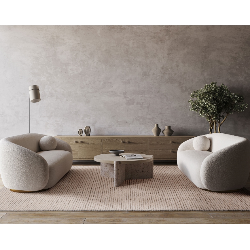 Natural FIR WOOL Rug 120x170 cm 2600 g/m2 Cream