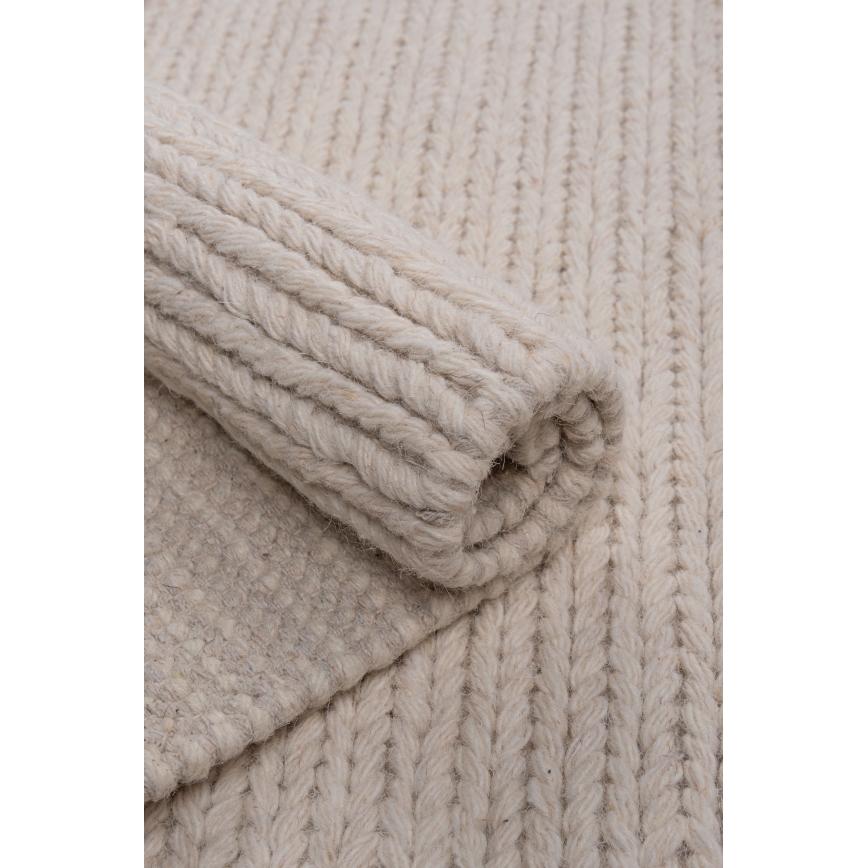 Natural FIR WOOL Rug 120x170 cm 2600 g/m2 Cream