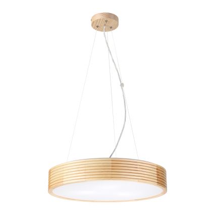 NATURAL MODERN Cable-Hung Pendant Lamp, 3×E27/15W/230V, Ø 47.5 cm, Pine