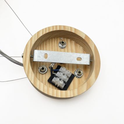 NATURAL MODERN Cable-Hung Pendant Lamp, 3×E27/15W/230V, Ø 47.5 cm, Pine