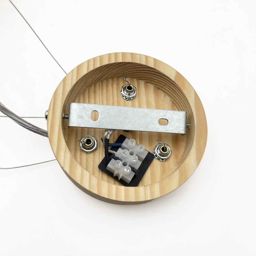 NATURAL MODERN Cable-Hung Pendant Lamp, 3×E27/15W/230V, Ø 47.5 cm, Pine