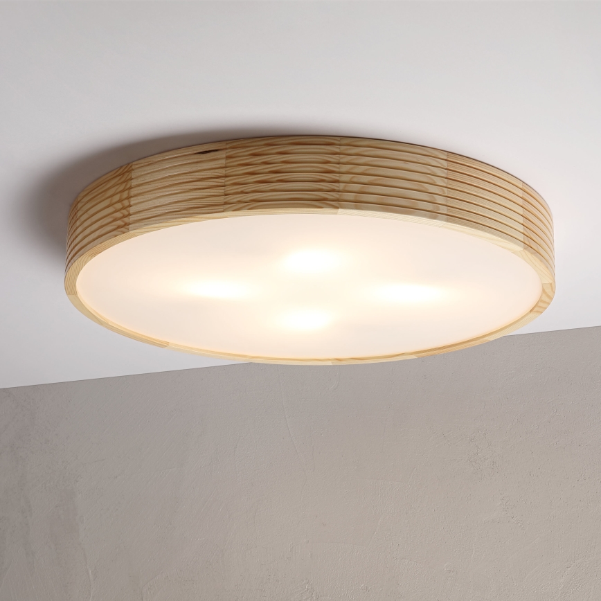 NATURAL MODERN ceiling light 4xE27/15W/230V Ø 58 cm pine
