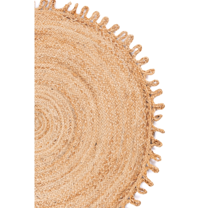 Natural Round Jute Rug JUTA, 100 cm – Beige