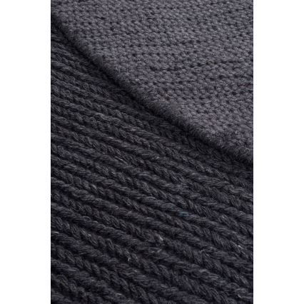 Natural round rug FIR WOOL 160 cm 2600 g/m2 anthracite