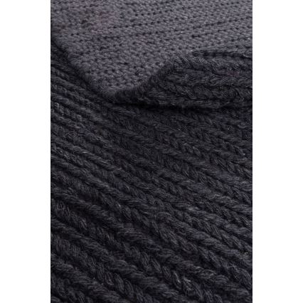 Natural round rug FIR WOOL 160 cm 2600 g/m2 anthracite