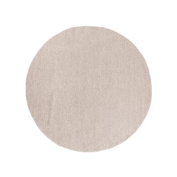 Natural round rug FIR WOOL 160 cm 2600 g/m2 beige