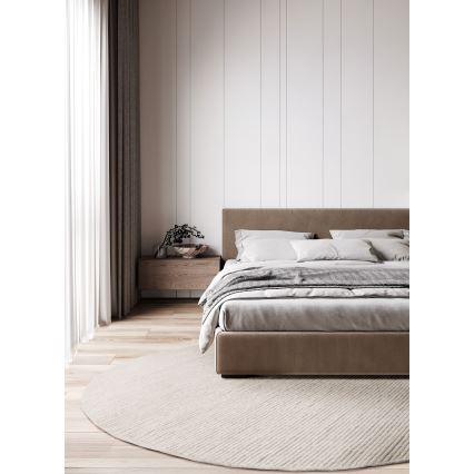 Natural round rug FIR WOOL 160 cm 2600 g/m2 cream
