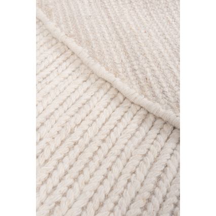 Natural round rug FIR WOOL 160 cm 2600 g/m2 cream