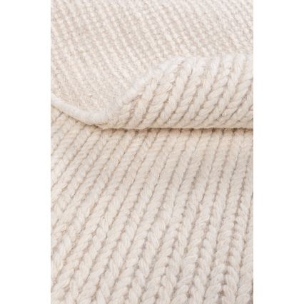 Natural round rug FIR WOOL 160 cm 2600 g/m2 cream