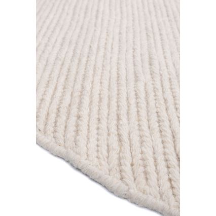 Natural round rug FIR WOOL 160 cm 2600 g/m2 cream