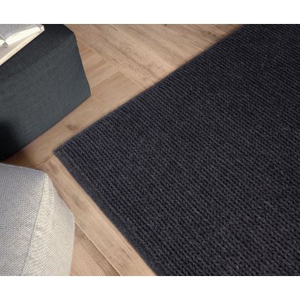 Natural rug FIR WOOL 160x230 cm 2600 g/m2 anthracite