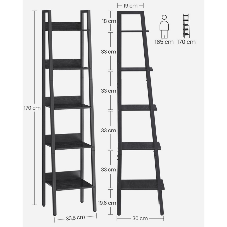 NAVARO Black Bookcase
