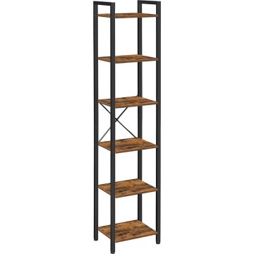 NAVARO Bookcase 40x179x30 cm Brown/Black