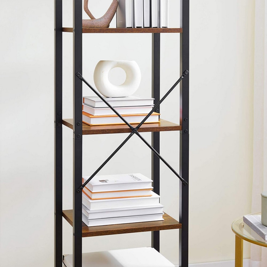 NAVARO Bookcase 40x179x30 cm Brown/Black