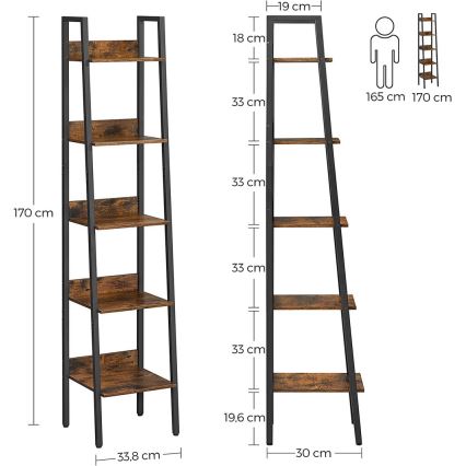 NAVARO Bookcase Brown/Black