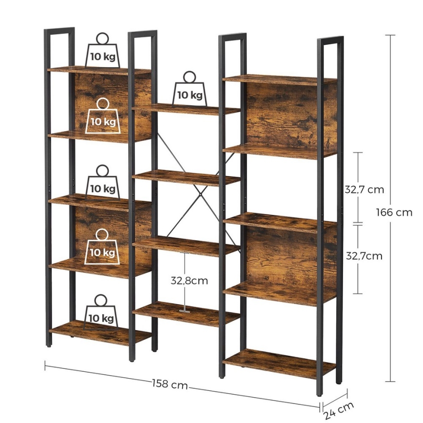 NAVARO Bookcase Brown/Black