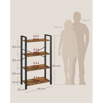 NAVARO Bookcase Brown/Black