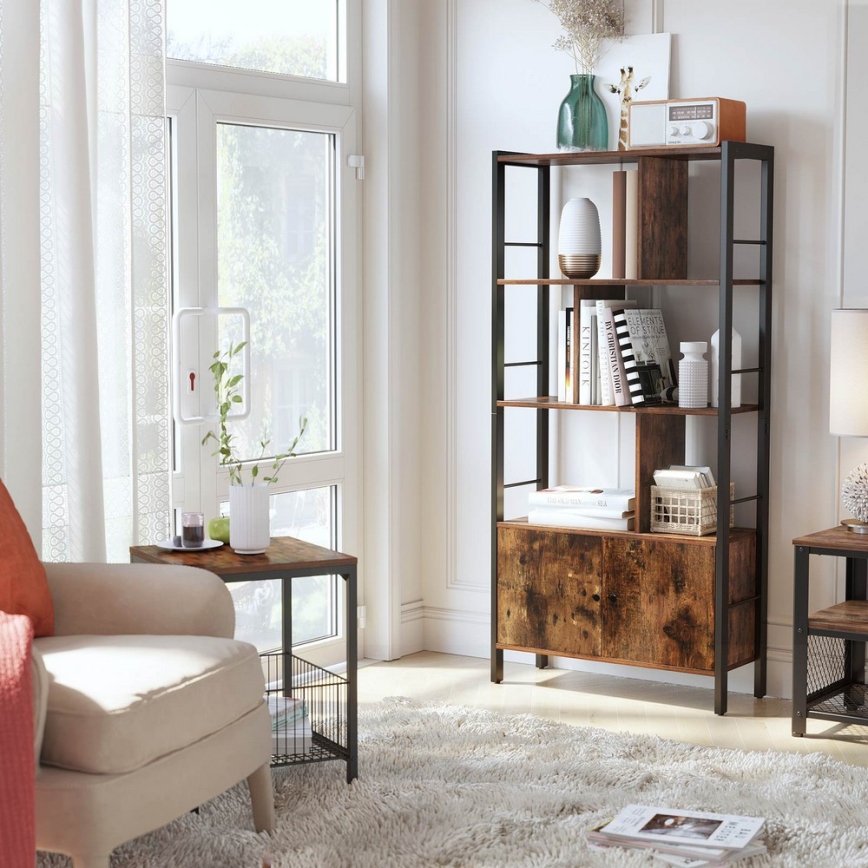 NAVARO Bookcase, Brown/Black