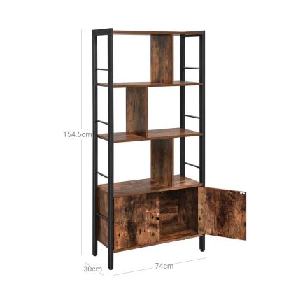 NAVARO Bookcase, Brown/Black