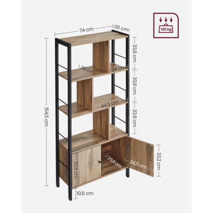 NAVARO Bookcase Brown/Black