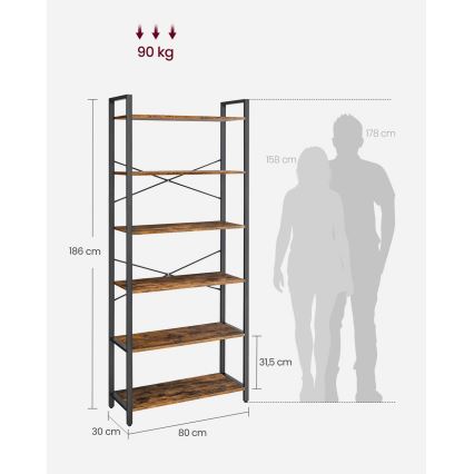NAVARO Bookcase Brown/Black