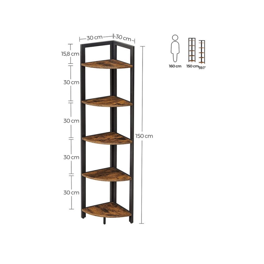 NAVARO Bookcase, Brown/Black