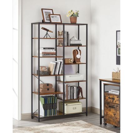 NAVARO Bookcase in Brown/Black