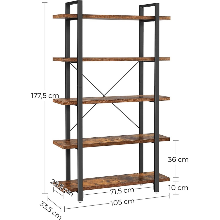 NAVARO Brown/Black Bookcase
