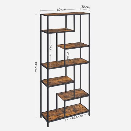 NAVARO Brown/Black Bookcase