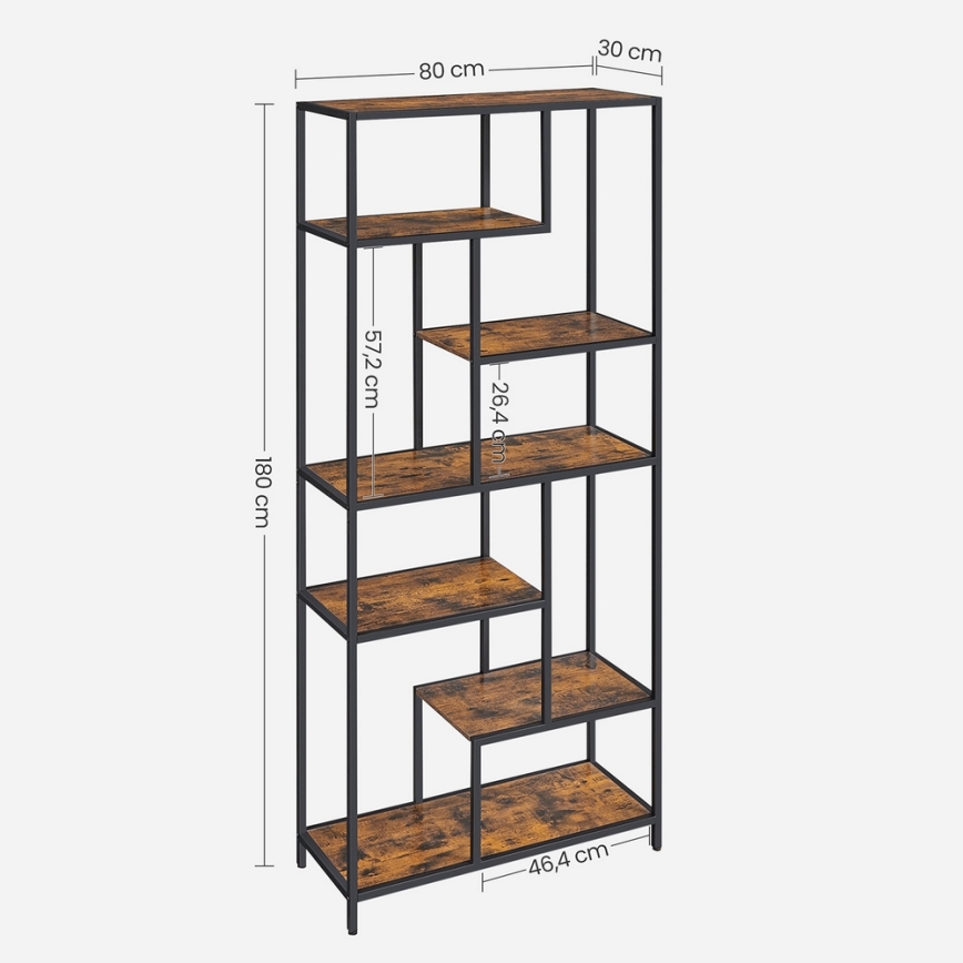 NAVARO Brown/Black Bookcase