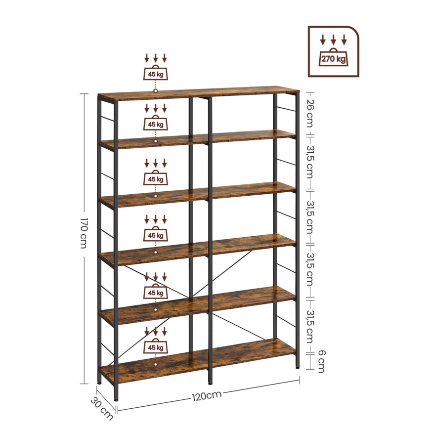 NAVARO Brown/Black Bookcase