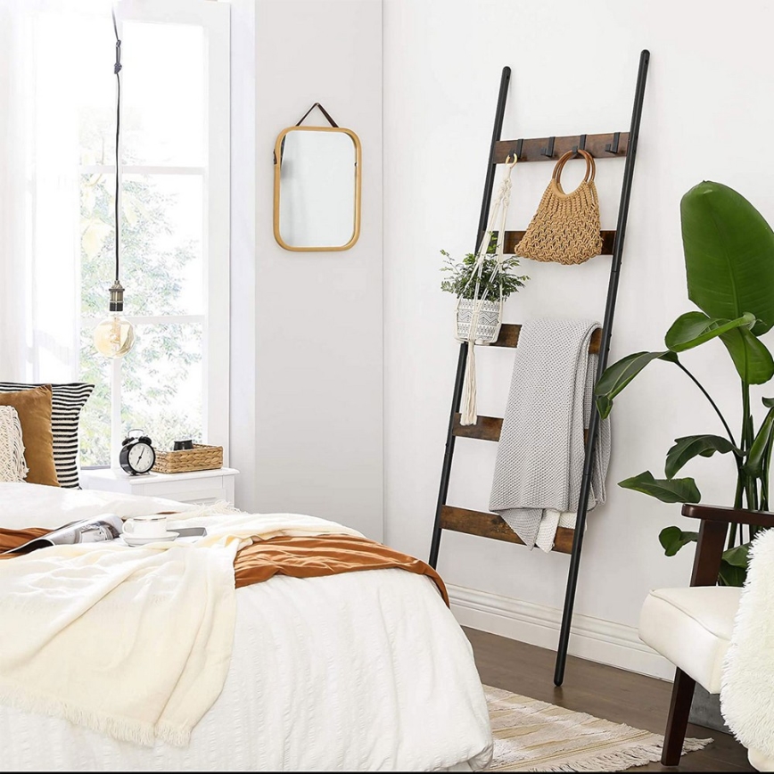 NAVARO Freestanding Coat Rack, Brown/Black