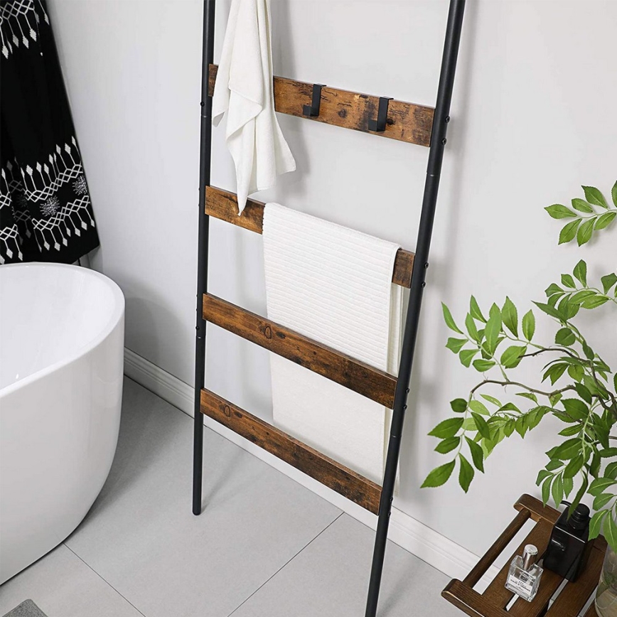 NAVARO Freestanding Coat Rack, Brown/Black
