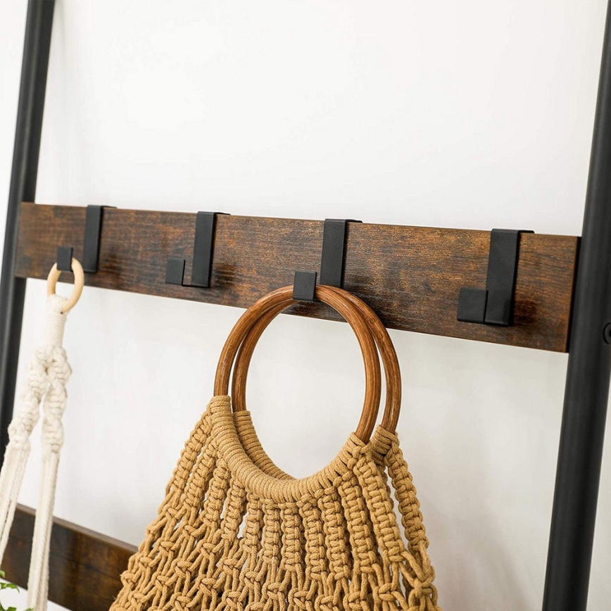 NAVARO Freestanding Coat Rack, Brown/Black