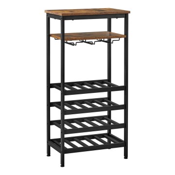 NAVARO Multipurpose Wine and Glass Rack — Brown/Black