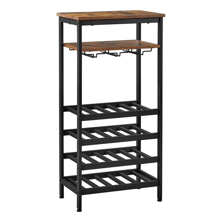 NAVARO Multipurpose Wine and Glass Rack — Brown/Black