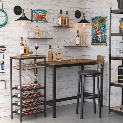 NAVARO Multipurpose Wine and Glass Rack — Brown/Black