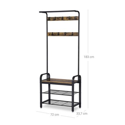 NAVOR Freestanding Coat Rack, Brown/Black