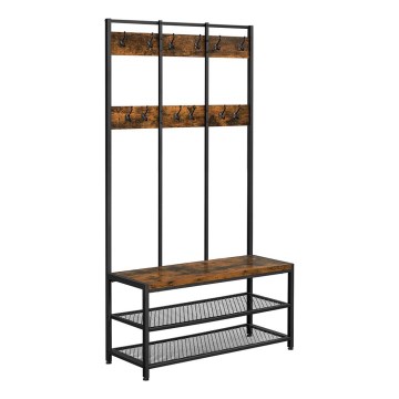 NAVOR Freestanding Coat Rack, Brown/Black